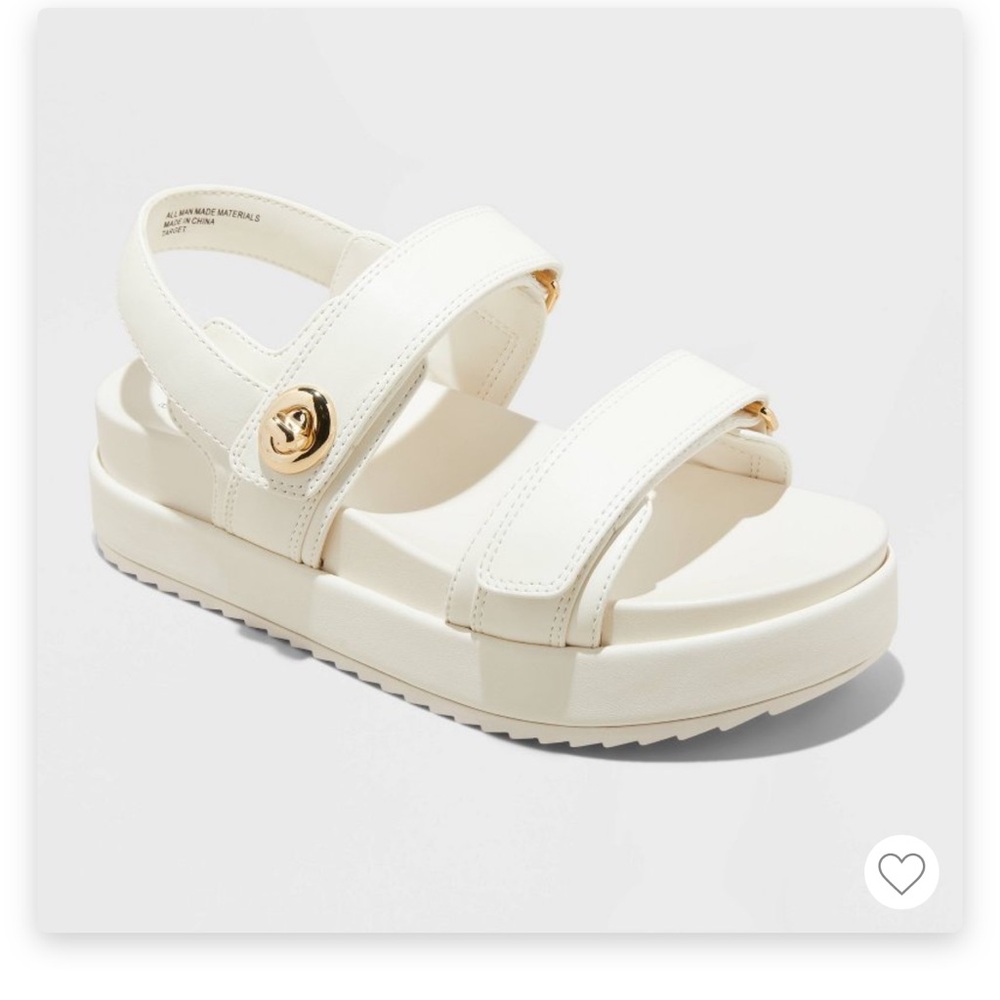 A new day White and gold sandals Tanner USED ONCE SIZE 7